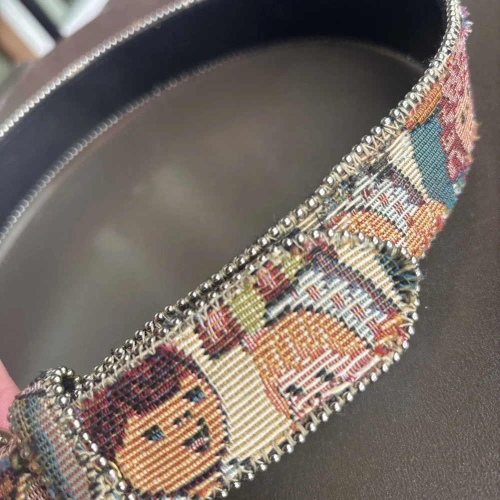 Absolutely Fresh Genuine Bond Leather Belt People‎ Diversity Tapestry Small USA